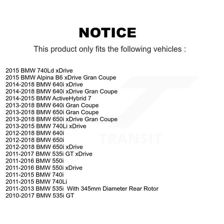 Rear Drill Slot Brake Rotor Pair For BMW 550i xDrive 650i Gran Coupe 535i GT 640i 740Li B6 KD-100891