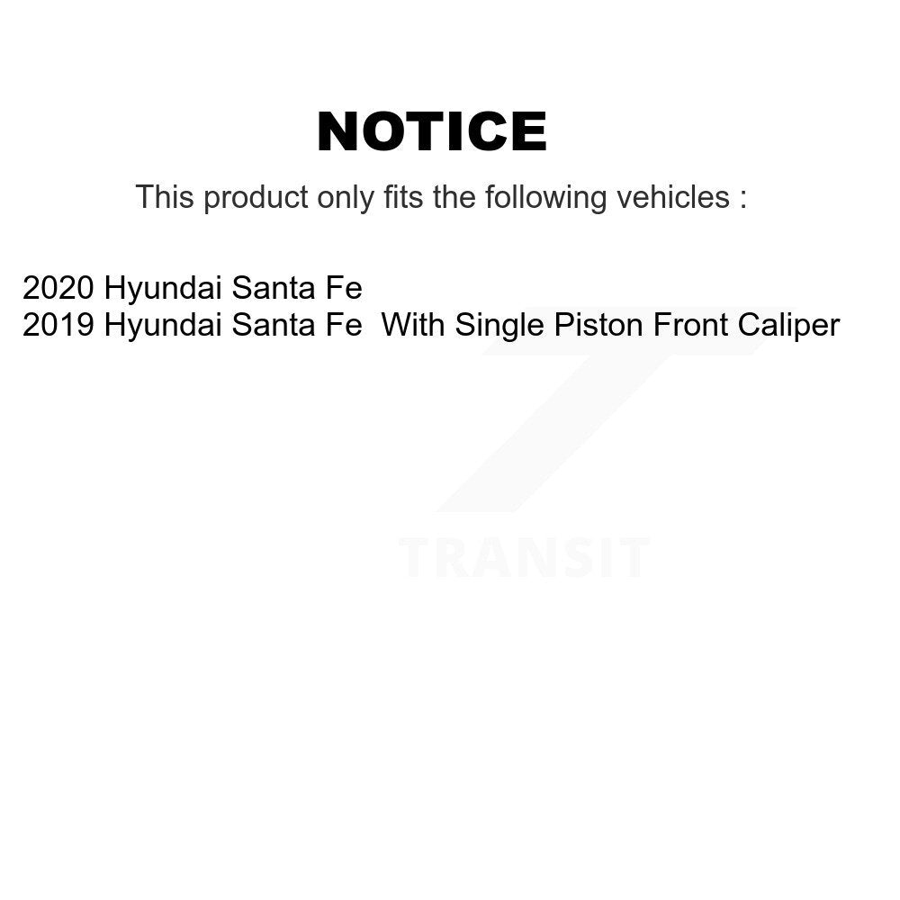 Front Coated Drilled Slot Disc Brake Rotor Ceramic Pad Kit For 2019-2020 Hyundai Santa Fe KDA-100098