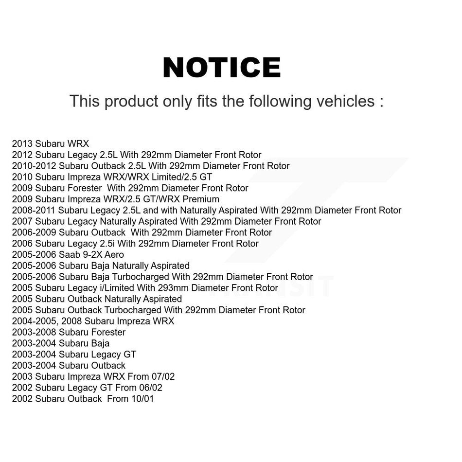 Front Drilled Slot Brake Rotor Ceramic Pad Kit For Subaru Outback Impreza Forester Legacy KDA-100141