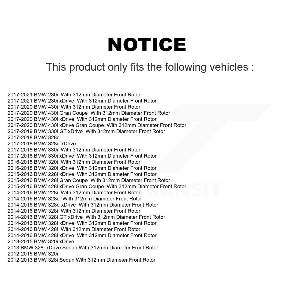 Front Drill Slot Brake Rotors Semi-Metallic Pad Kit For BMW 328i xDrive 330i 320i 428i GT KDA-100151