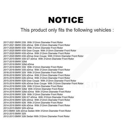 Front Drill Slot Brake Rotors Semi-Metallic Pad Kit For BMW 328i xDrive 330i 320i 428i GT KDA-100151