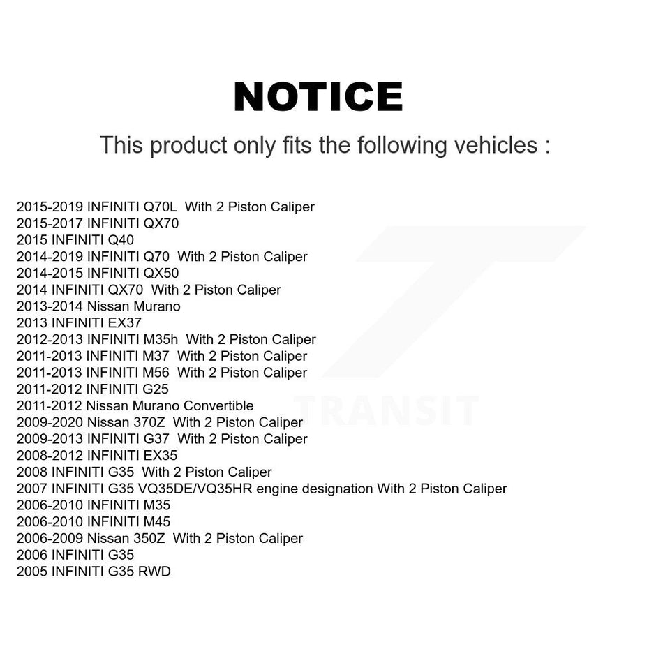 Front Drill Slot Brake Rotor Semi-Metallic Pad Kit For INFINITI Nissan Murano G37 G35 M35 KDA-100154