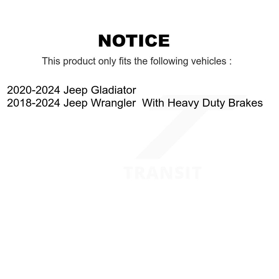 Front Coated Drilled Slotted Disc Brake Rotor Ceramic Pad Kit For Jeep Wrangler Gladiator KDA-100173