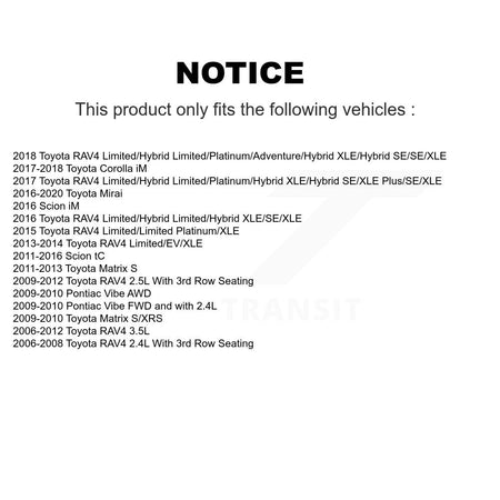Front Drill Slot Brake Rotor Ceramic Pad Kit For Toyota RAV4 Matrix Pontiac Vibe Scion iM KDA-100182