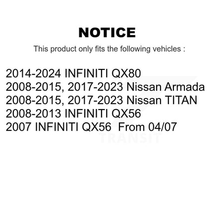 Front Drilled Slot Brake Rotor Ceramic Pad Kit For Nissan TITAN INFINITI Armada QX80 QX56 KDA-100202