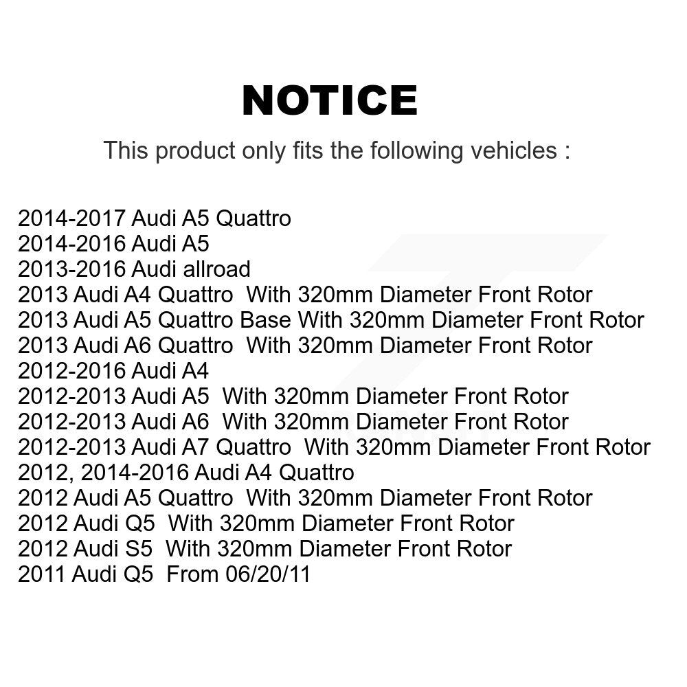 Front Drilled Slot Brake Rotor Semi-Metallic Pad Kit For Audi A4 Quattro Q5 A5 allroad A7 KDA-100269