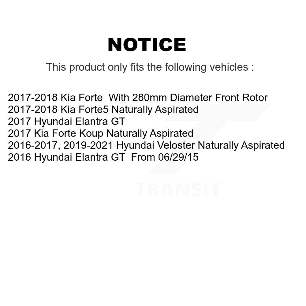 Front Drilled Slot Brake Rotors Ceramic Pad Kit For Kia Forte Hyundai Elantra GT Veloster KDA-100294