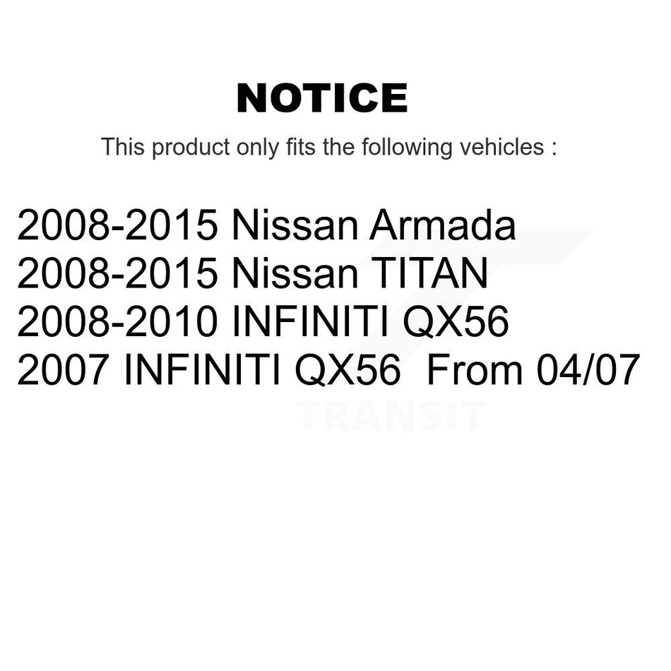 Front Rear Ceramic Pad Drilled Slot Brake Rotor Kit For Nissan TITAN Armada INFINITI QX56 KDA-101624