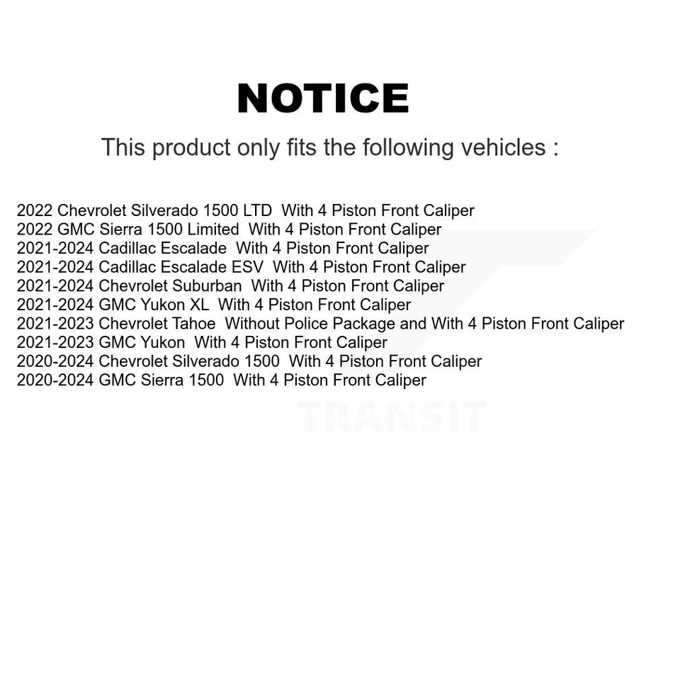 Front Ceramic Rear Semi-Metallic Pad Drill Slot Brake Rotor Kit For GMC Chevrolet 1500 XL KDA-101708