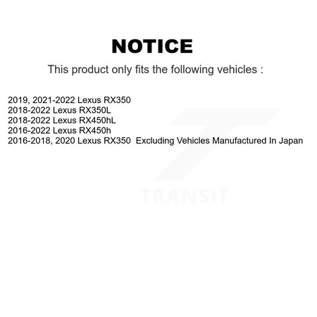 Front Rear Ceramic Pad Drilled Slot Brake Rotor Kit For Lexus RX350 RX450h RX350L RX450hL KDA-101811