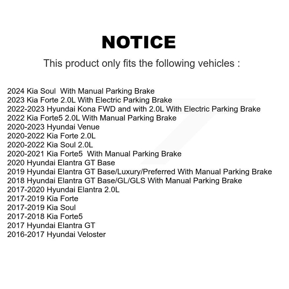 Rear Drill Slot Brake Rotor Ceramic Pad Kit For Hyundai Elantra Kia Forte Soul Venue Kona KDA-101891