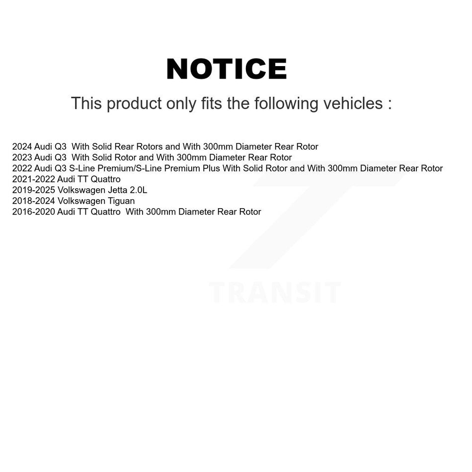 Rear Drilled Slot Disc Brake Rotor Ceramic Pad Kit For Volkswagen Tiguan Jetta Audi Q3 TT KDA-101937