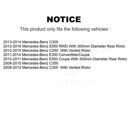 Rear Drilled Slot Brake Rotor Semi-Metallic Pad Kit For Mercedes-Benz C300 C350 E350 C250 KDA-101949