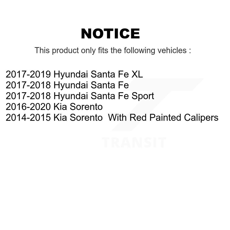 Rear Drilled Slot Brake Rotor & Ceramic Pad Kit For Kia Sorento Hyundai Santa Fe Sport XL KDA-102005