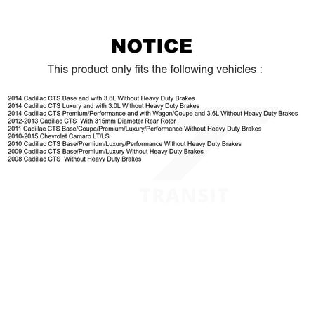 Rear Coated Drill Slot Disc Brake Rotor Ceramic Pad Kit For Chevrolet Camaro Cadillac CTS KDA-102025