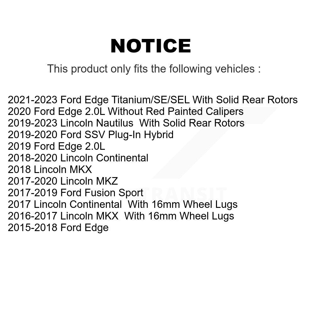 Rear Drilled Slot Brake Rotor Semi-Metallic Pad Kit For Ford Edge Fusion Lincoln Nautilus KDA-102068