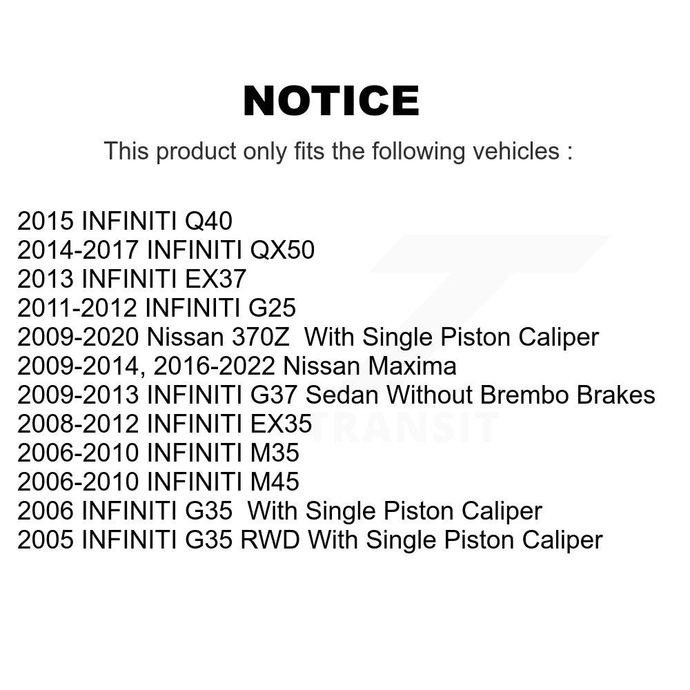 Rear Drill Slot Brake Rotor Ceramic Pad Kit For INFINITI Nissan Maxima G37 QX50 EX35 370Z KDA-102200