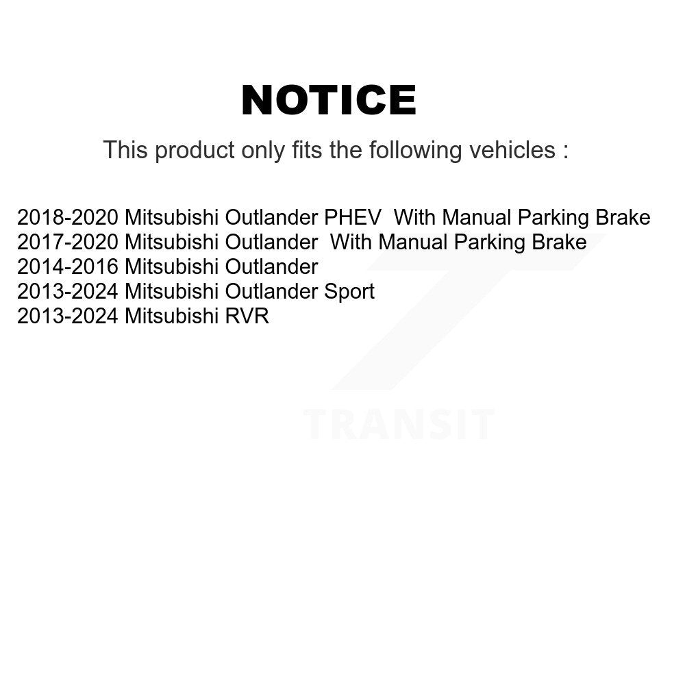 Rear Drill Slot Disc Brake Rotors Ceramic Pad Kit For Mitsubishi RVR Outlander PHEV Sport KDA-102314