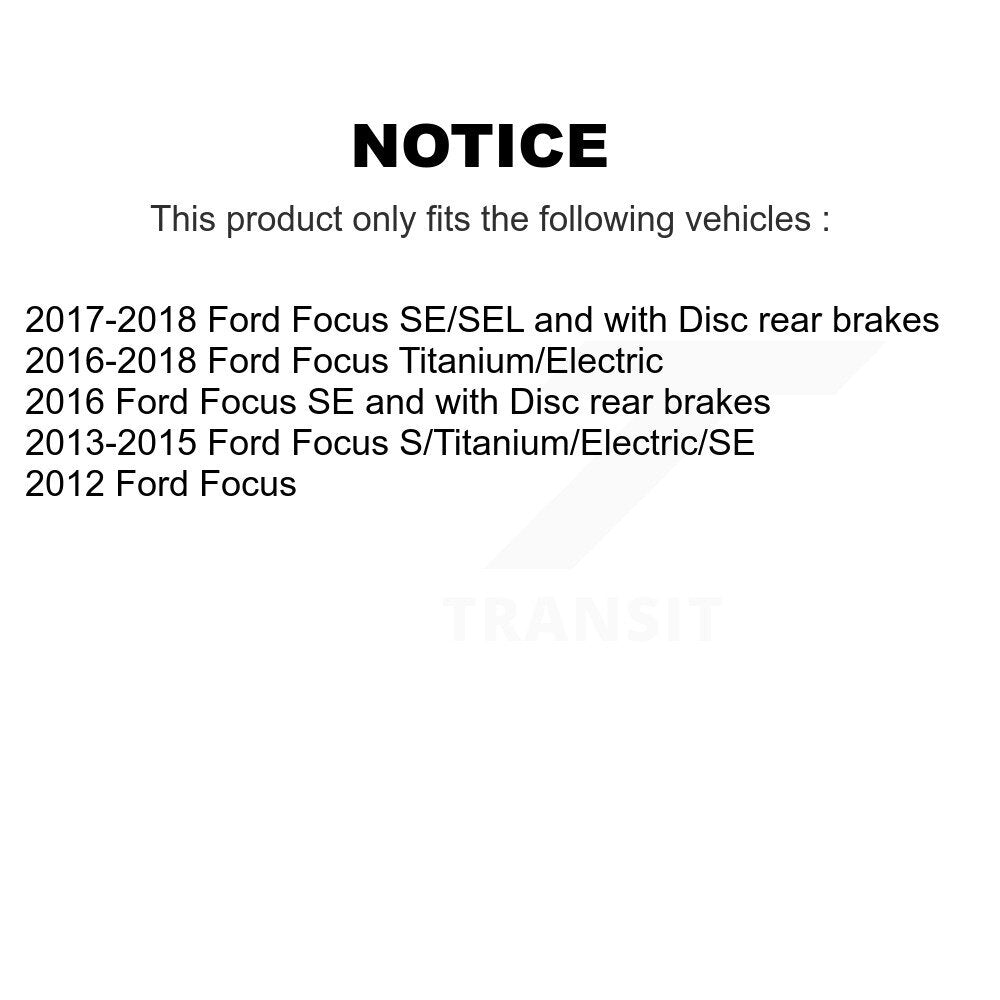 Front Rear Ceramic Pads And Coated Drilled Slotted Disc Brake Rotors Kit For Ford Focus KDA-102503