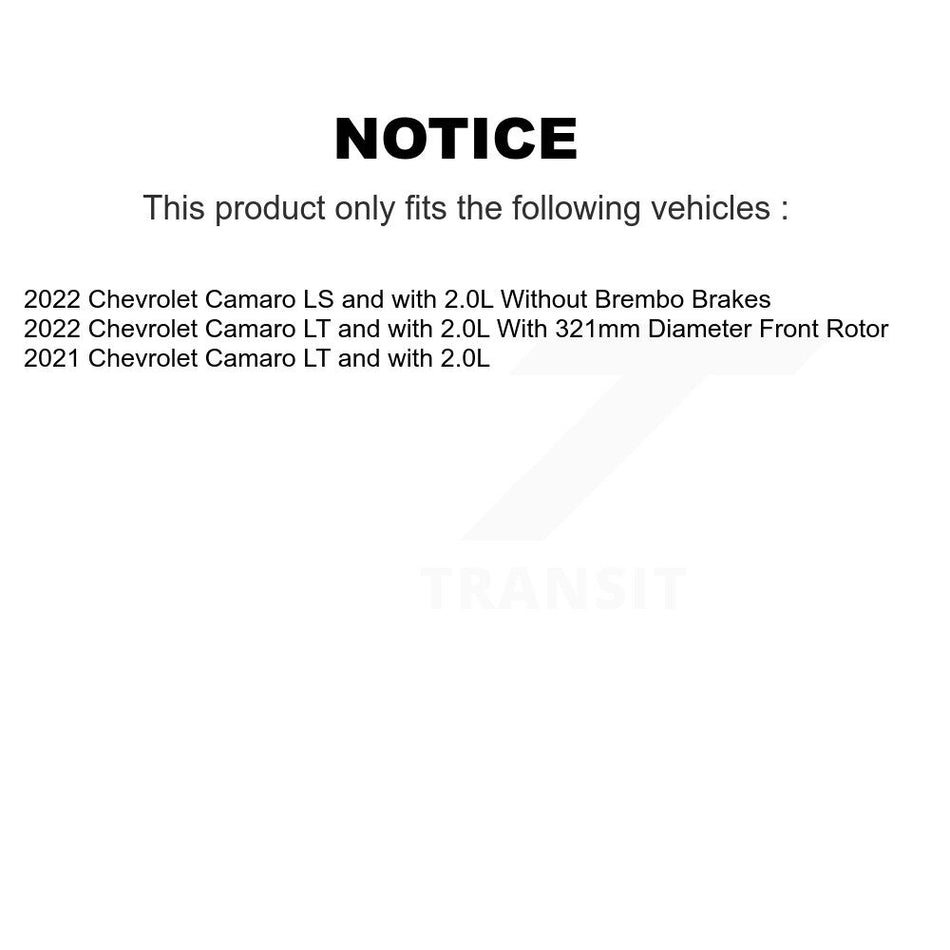 Front Rear Ceramic Pad & Coated Drilled Slotted Disc Brake Rotor Kit For Chevrolet Camaro KDA-102517
