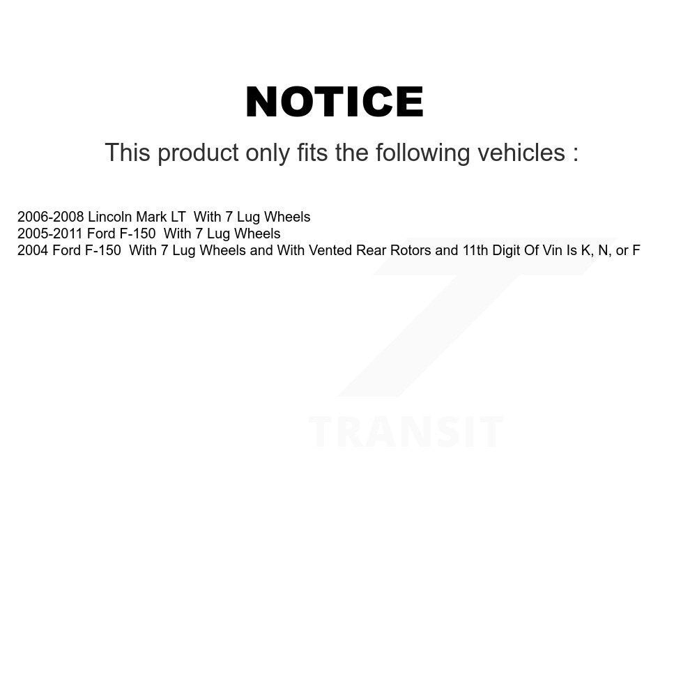 Rear Drilled Slot Disc Brake Rotor & Semi-Metallic Pad Kit For Ford F-150 Lincoln Mark LT KDA-102700