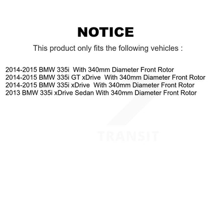 Front Coated Drilled Slot Disc Brake Rotor & Semi-Metallic Pad Kit For BMW 335i xDrive GT KDA-102778