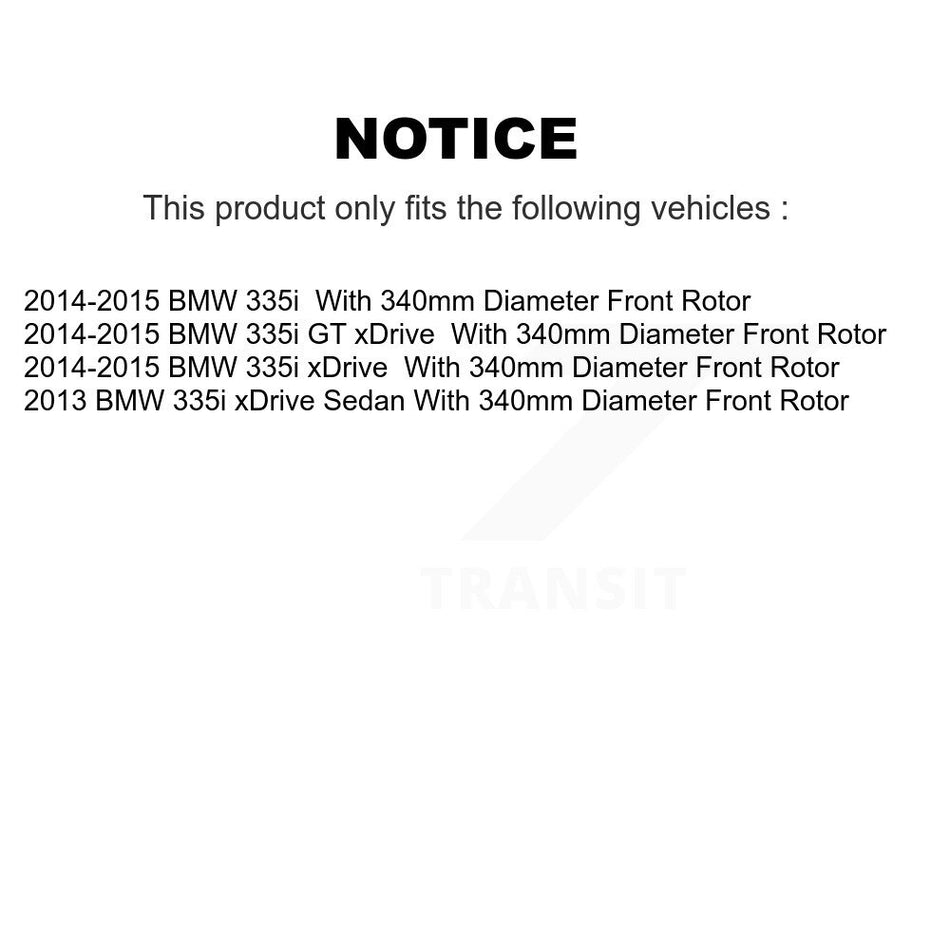 Front Coated Drilled Slot Disc Brake Rotor & Semi-Metallic Pad Kit For BMW 335i xDrive GT KDA-102778