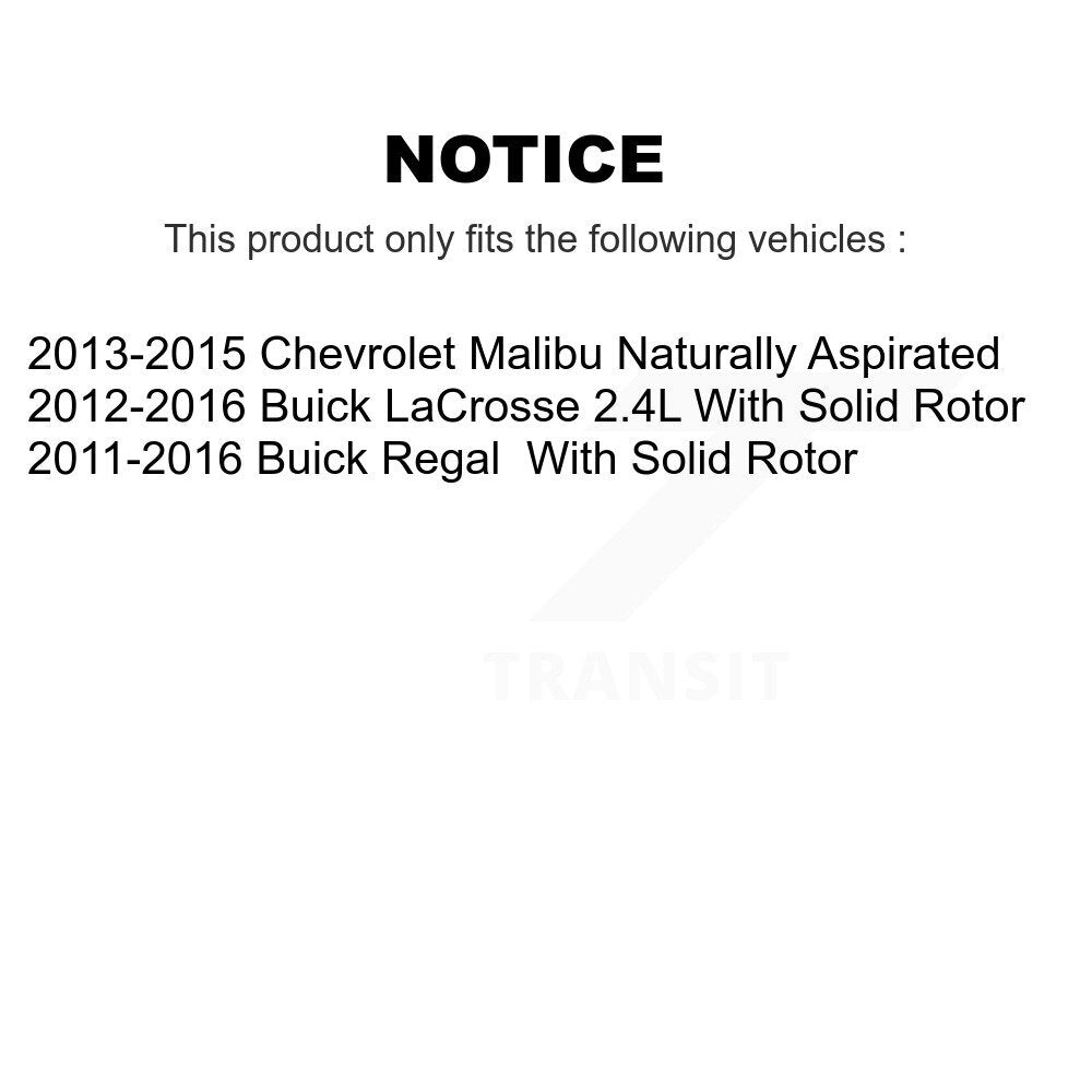 Rear Drilled Slot Brake Rotor & Ceramic Pad Kit For Chevrolet Malibu Buick Regal LaCrosse KDA-102915