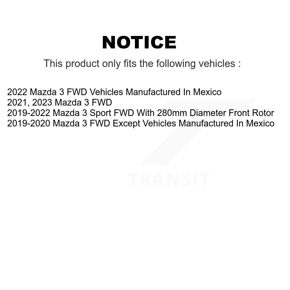 Front Rear Ceramic Pad Coated Drilled Slotted Disc Brake Rotors Kit For Mazda 3 Sport FWD KDA-103082