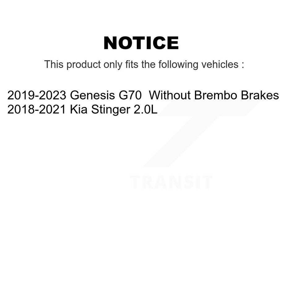 Rear Coated Drilled Slotted Disc Brake Rotors Ceramic Pad Kit For Genesis G70 Kia Stinger KDA-103174