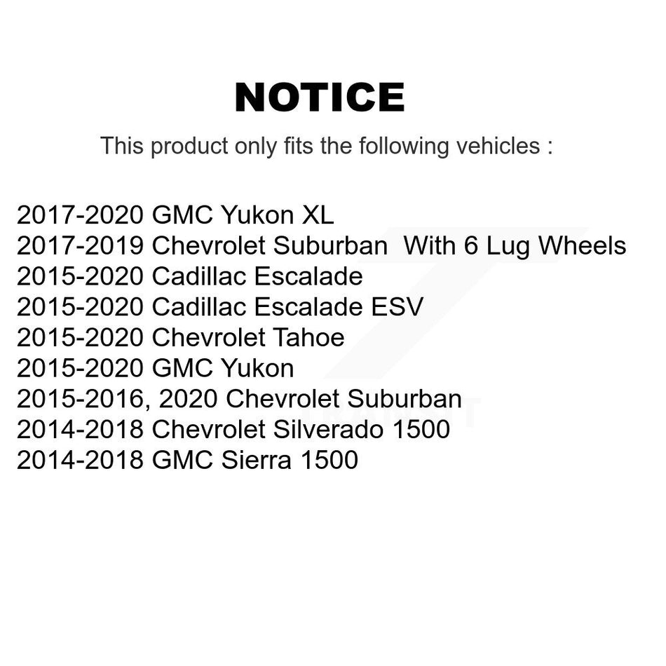 Rear Disc Drilled & Slotted Rotors Ceramic Pads Parking Shoes Hardware Kit For GMC Sierra KDA-103871