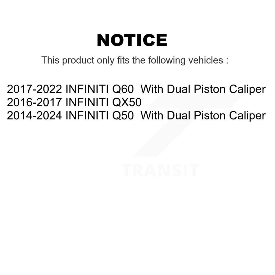 Front Coated Drilled Slotted Disc Brake Rotors And Ceramic Pads Kit For INFINITI Q50 QX50 Q60 KDC-100138