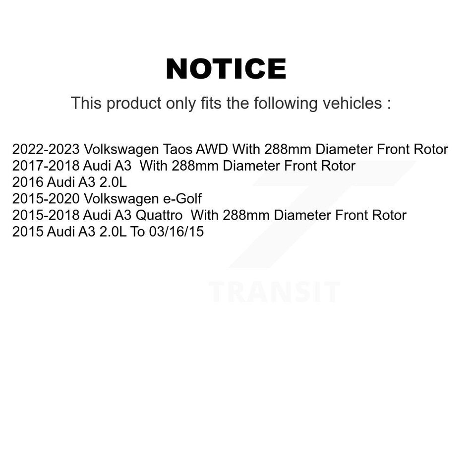 Front Rear Drilled Slot Brake Rotor & Ceramic Pad Kit For Volkswagen Taos Audi A3 Quattro KDC-100652