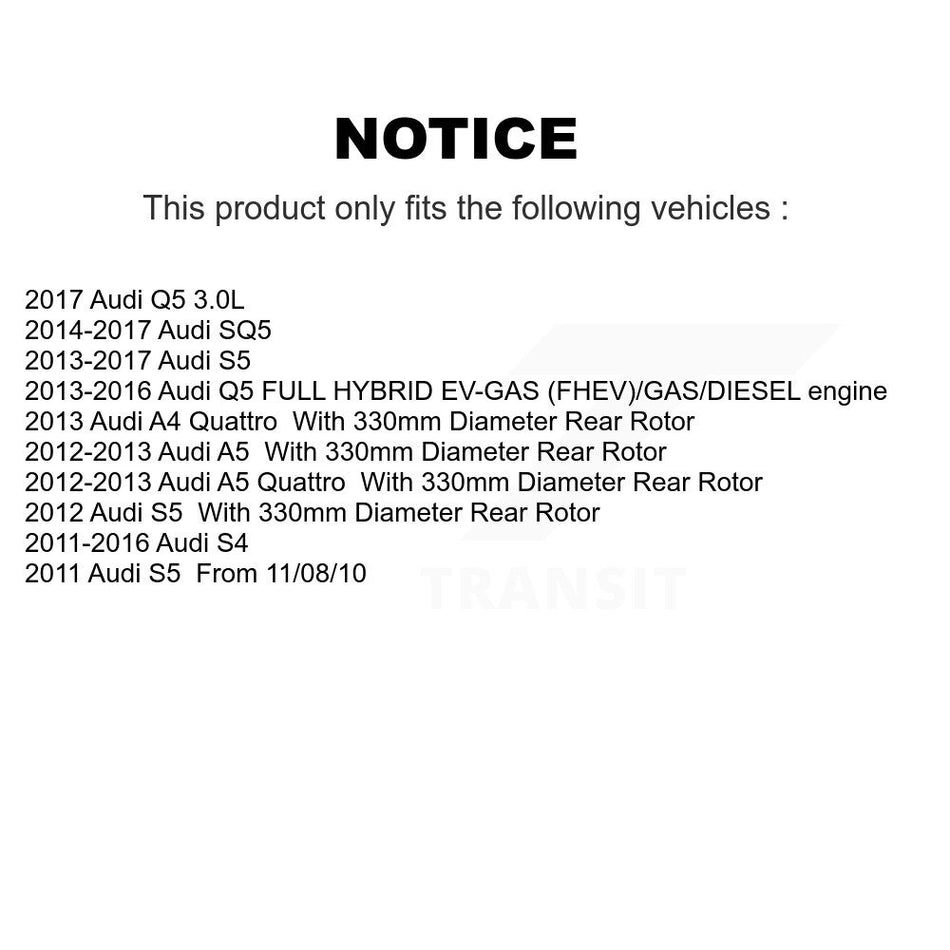 Rear Coated Drilled Slotted Disc Brake Rotors And Ceramic Pads Kit For Audi Q5 A5 SQ5 Quattro S5 A4 KDC-100816