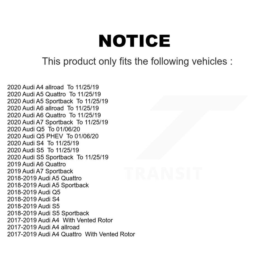 Rear Coated Drilled Slotted Disc Brake Rotors And Ceramic Pads Kit For Audi Q5 A4 A5 Quattro A6 S5 S4 Sportback allroad PHEV KDC-100911