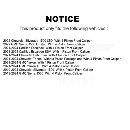 Front Drilled Slot Brake Rotor Ceramic Pad Kit For GMC Chevrolet Silverado 1500 Sierra XL KDC-100951