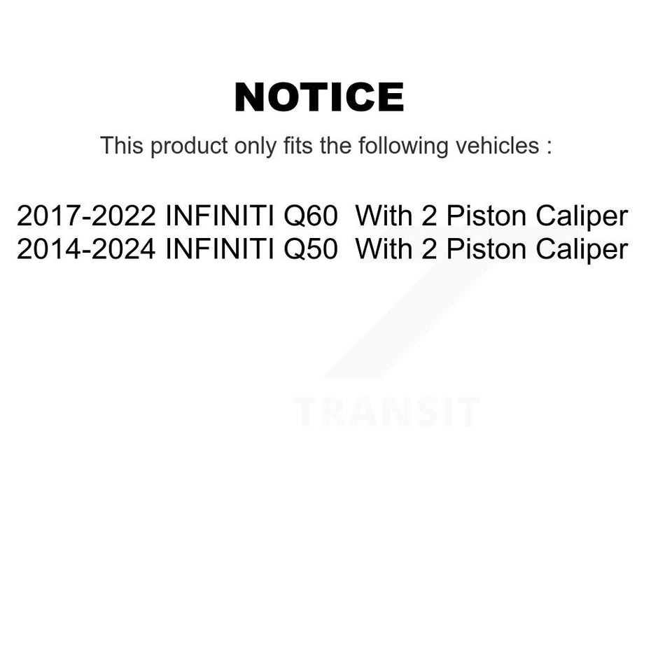 Front Rear Coated Drilled Slotted Disc Brake Rotor & Ceramic Pad Kit For INFINITI Q50 Q60 KDC-101741