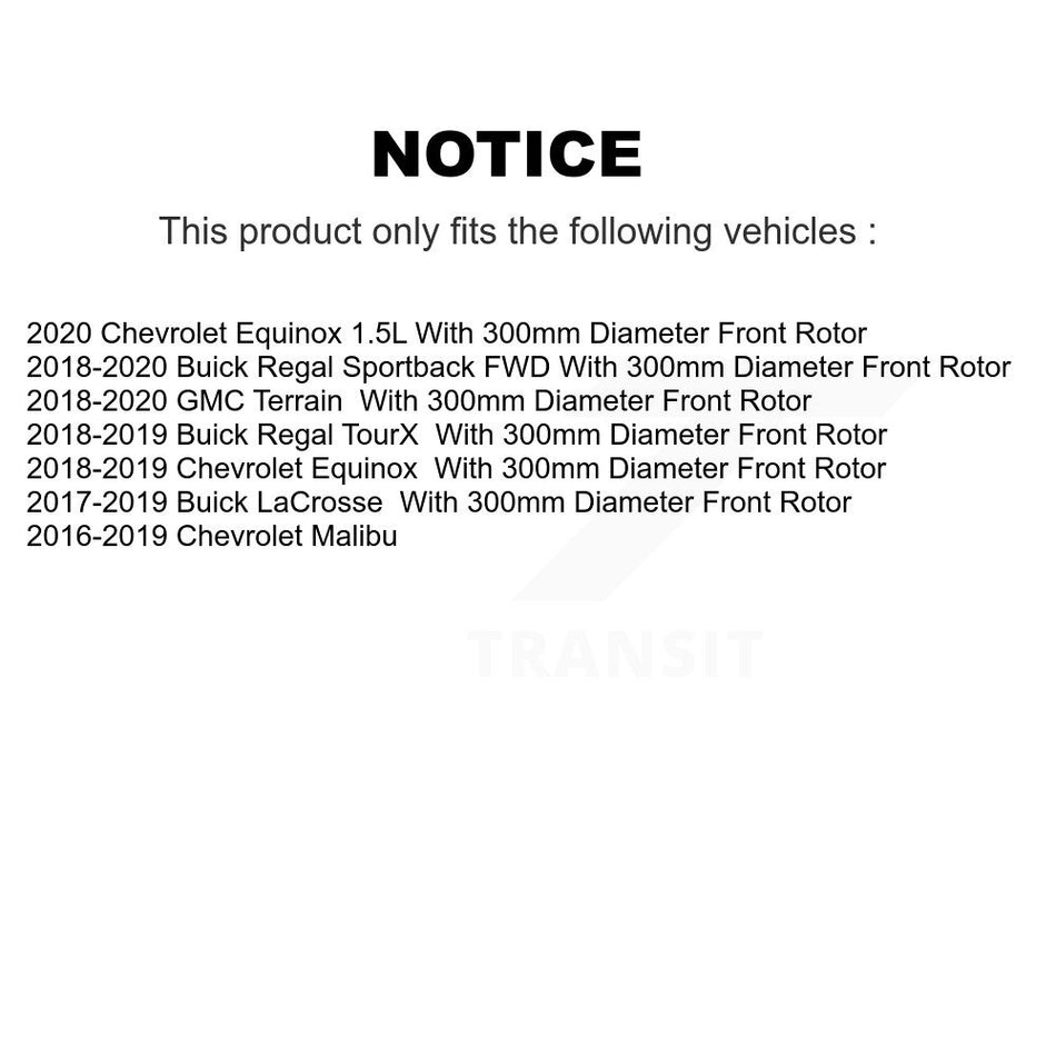 Front Coated Drilled Slotted Disc Brake Rotors And Semi-Metallic Pads Kit For Chevrolet Equinox Malibu GMC Terrain Buick LaCrosse Regal Sportback TourX KDF-100016