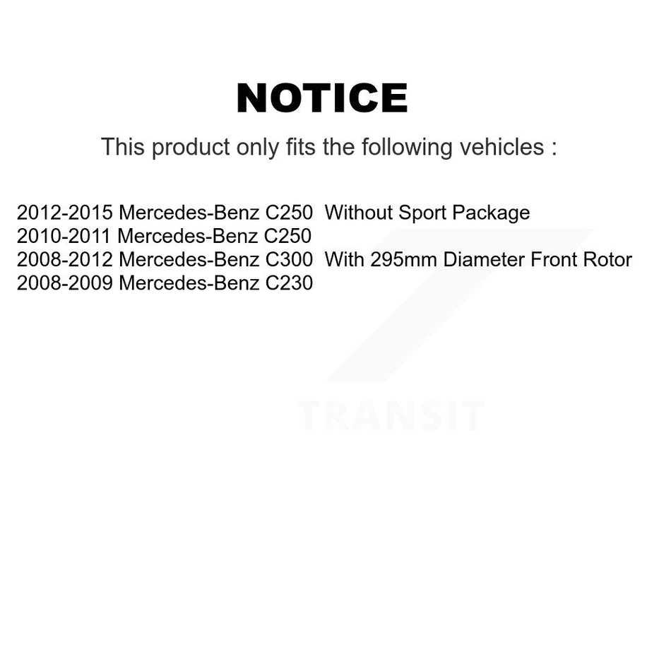 Front Coated Drilled Slotted Disc Brake Rotors And Semi-Metallic Pads Kit For Mercedes-Benz C300 C250 C230 KDF-100136