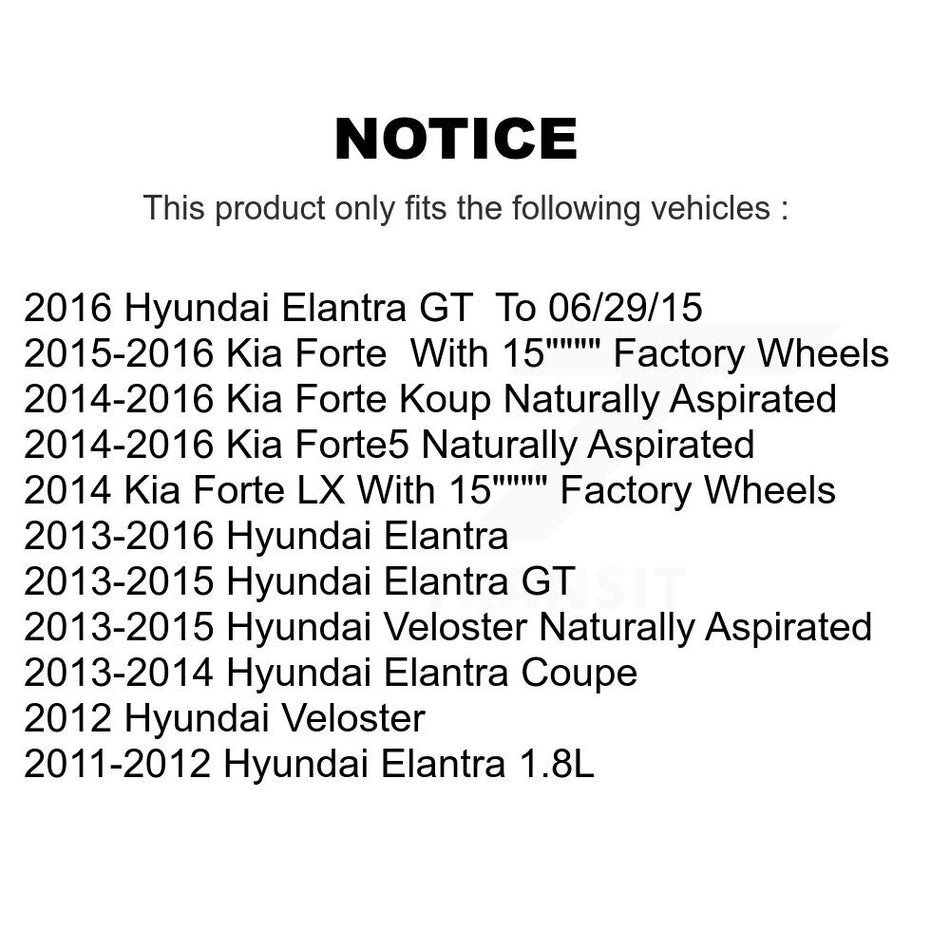 Front Coated Drilled Slotted Disc Brake Rotors And Semi-Metallic Pads Kit For Hyundai Elantra Kia Forte Veloster GT Forte5 Coupe Koup KDF-100141