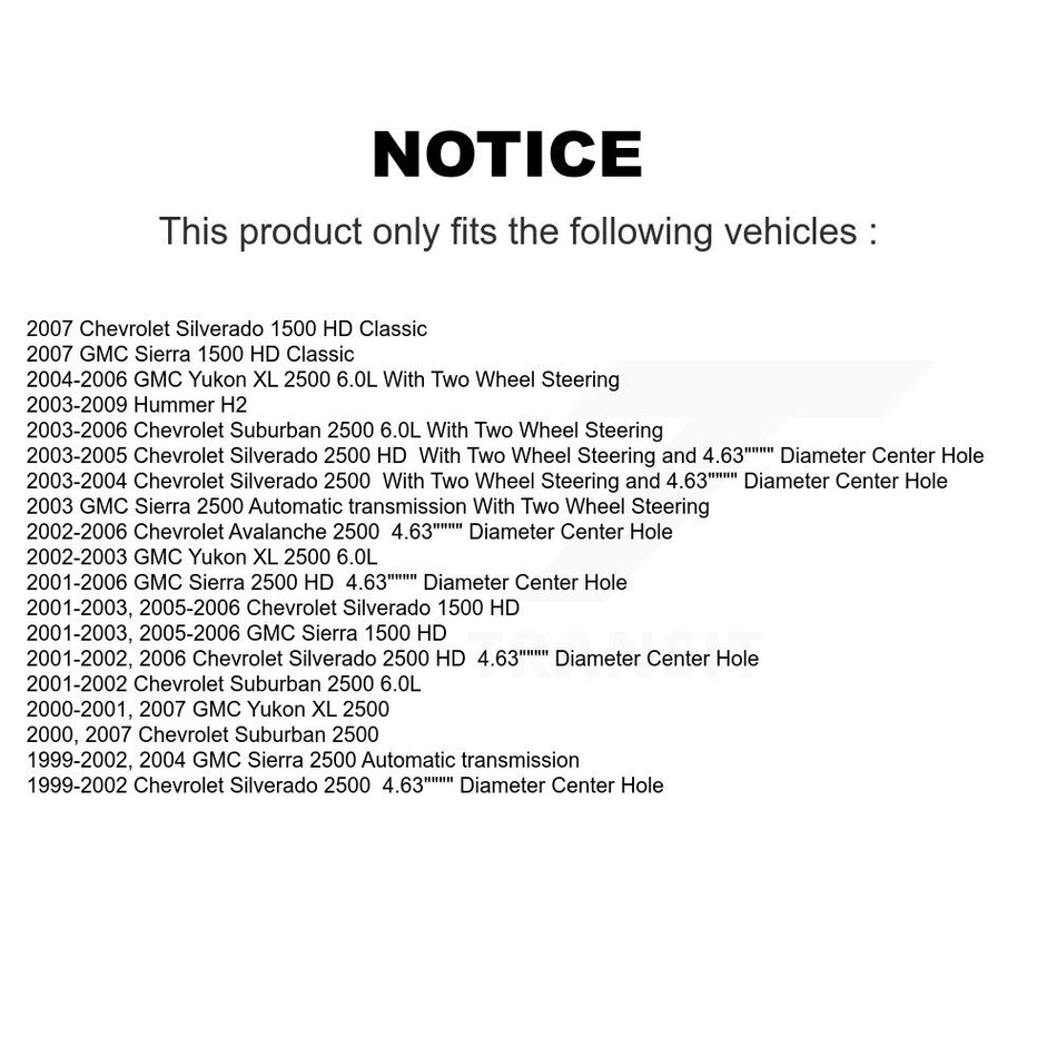 Rear Coated Drilled Slotted Disc Brake Rotors And Semi-Metallic Pads Kit For Chevrolet Silverado 2500 HD GMC Sierra Hummer H2 1500 Suburban Yukon XL Avalanche Classic KDF-100412