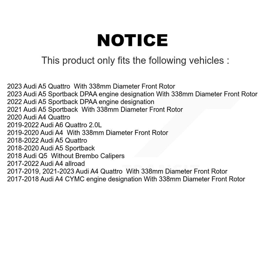 Front Coated Drilled Slotted Disc Brake Rotors And Semi-Metallic Pads Kit For Audi Q5 A4 A5 Quattro A6 Sportback allroad KDF-100636