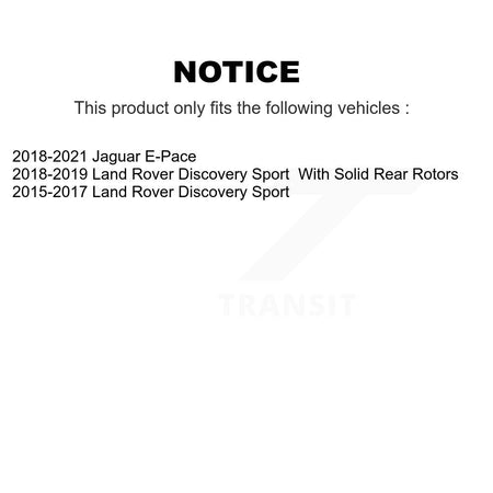 Rear Drilled Slot Brake Rotor Semi-Metallic Pad Kit For Land Rover Discovery Sport Jaguar KDF-100923
