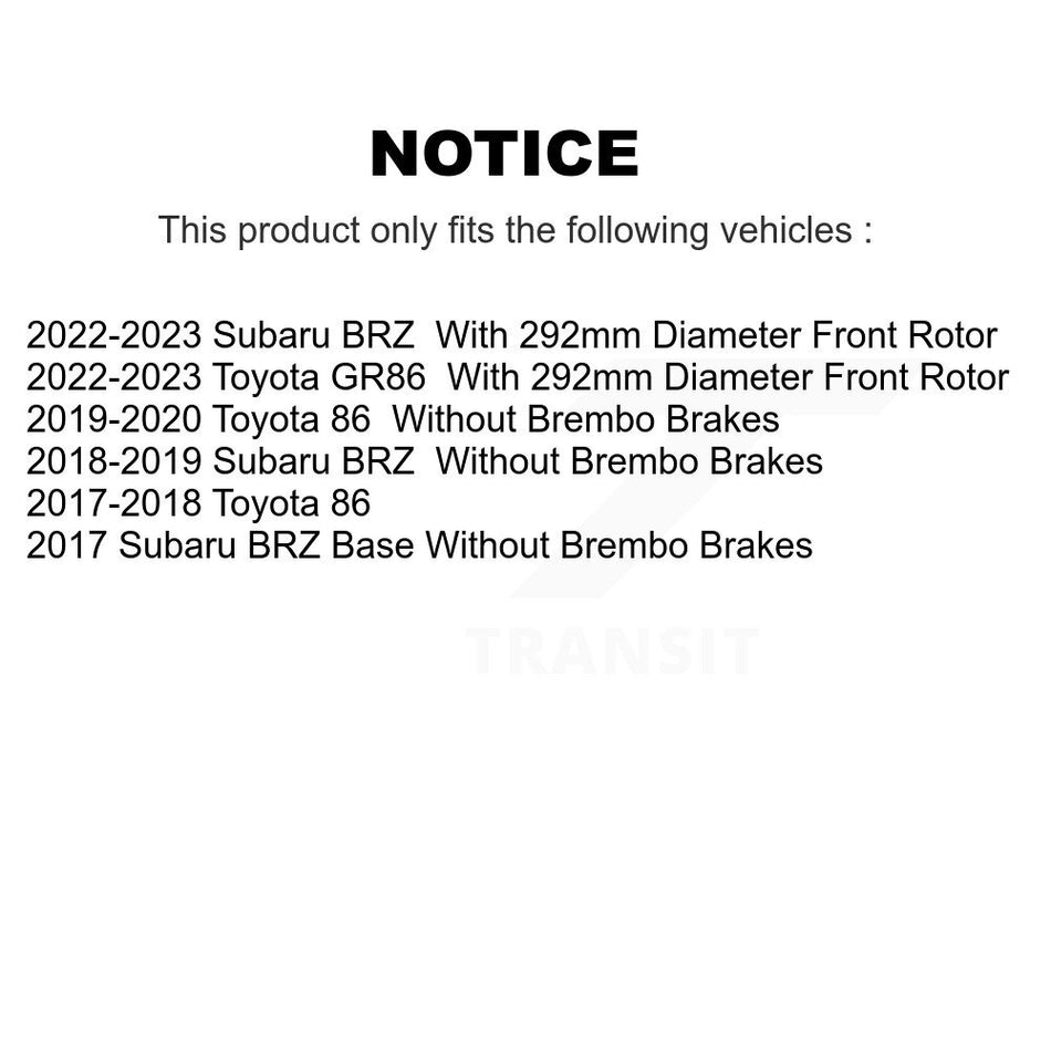 Front Rear Coated Drilled Slotted Disc Brake Rotors And Semi-Metallic Pads Kit For Toyota 86 KDF-100980