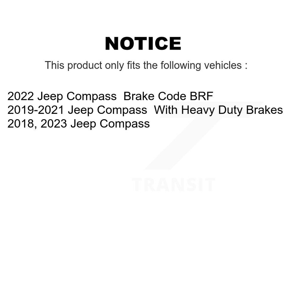 Rear Coated Drilled Slotted Disc Brake Rotors And Semi-Metallic Pads Kit For Jeep Compass KDF-101084