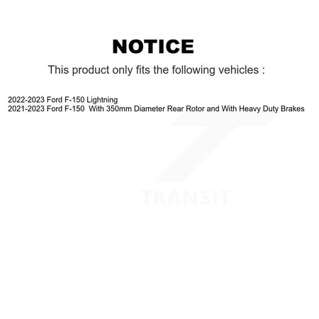 Rear Coated Drilled Slot Disc Brake Rotors Semi-Metallic Pad Kit For Ford F-150 Lightning KDF-101352