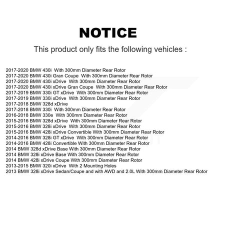Rear Drilled Slot Rotor Semi-Metallic Pad Parking Shoes Kit For BMW 328i xDrive 330i 320i KDF-101609