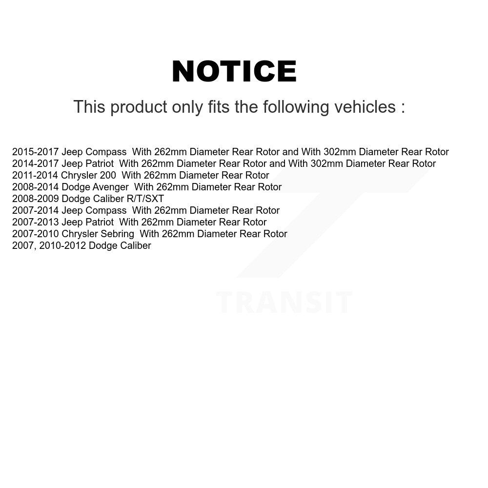 Rear Drill Slot Rotor Semi-Metallic Pad Parking Shoes Kit For Jeep Patriot Dodge Chrysler KDF-101669