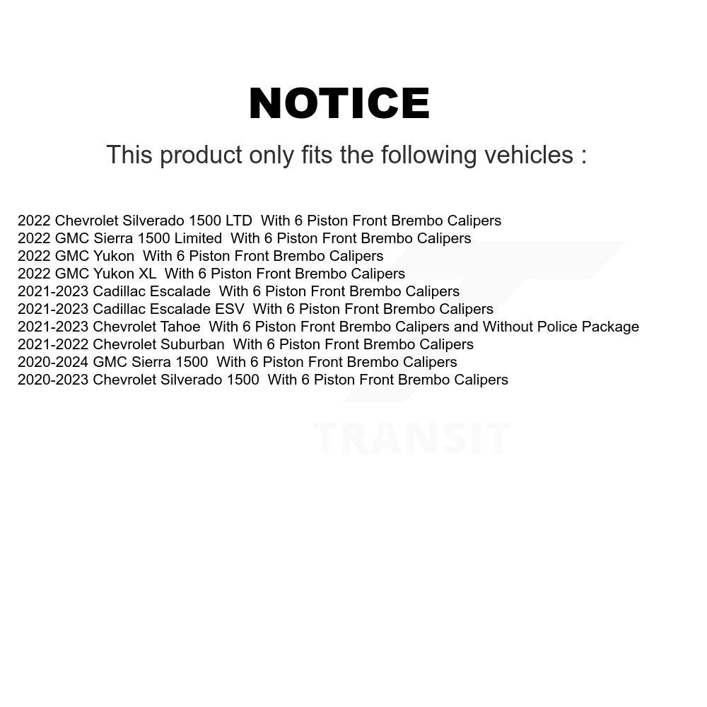 Front Rear Drill Slot Brake Rotor Semi-Metallic Pad Kit For GMC Sierra 1500 Chevrolet LTD KDF-101801