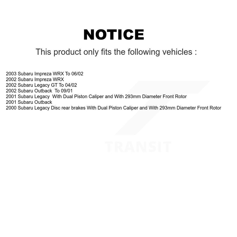 Front Coated Drilled Slotted Disc Brake Rotors And Semi-Metallic Pads Kit For Subaru Outback Impreza Legacy KDS-100067